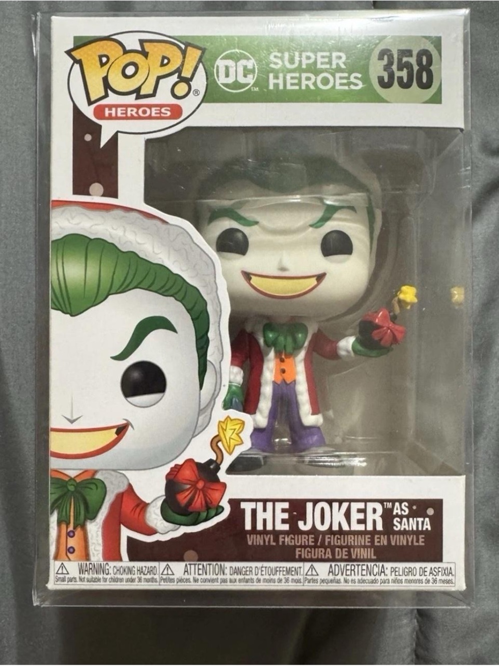 Funko Pop! DC Super Heroes The Joker as Santa - Red, Green, Purple